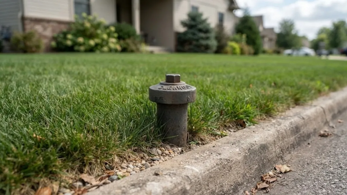 Sewer cleanout near the right-of-way at a Roswell, GA home
