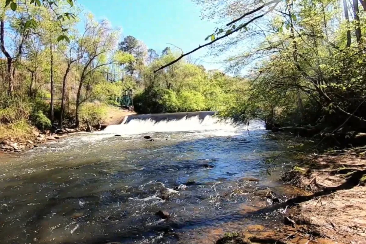 The Roswell Mill dam on Vickery Creek in Roswell, GA